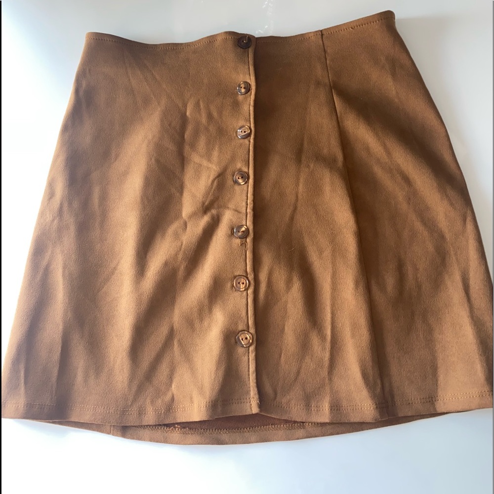 Brown suede skirt